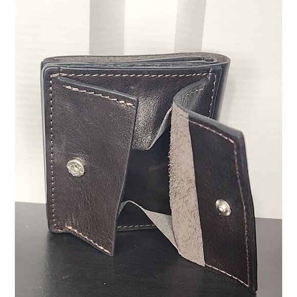Grande Pelle HANDMADE in UKRAINE Leather Wallet Bi-Fold coin pocket magnetic - Picture 9 of 9